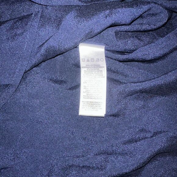 Dress the Population Corey Chiffon Fit Flare Cocktail Blue V-Neck Size Large. 15 - Picture 6 of 11